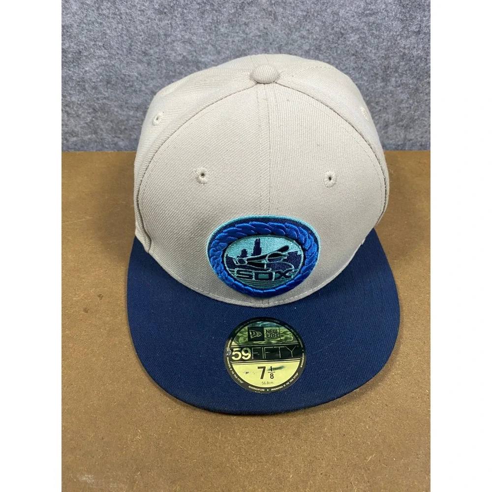 New Era 59FIFTY Chicago White Sox Fitted Hat 7 1/8 Cream Navy 1993 AL West Champ
